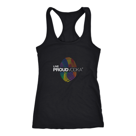 LIVE PROUD VODKA RACERBACK TANK (White Text)