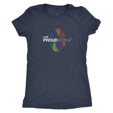 LIVE PROUD VODKA WOMEN'S TRIBLEND SHIRT (White Text)