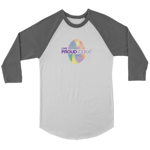 LIVE PROUD VODKA MEN'S UNISEX 3/4 RAGLAN SHIRT